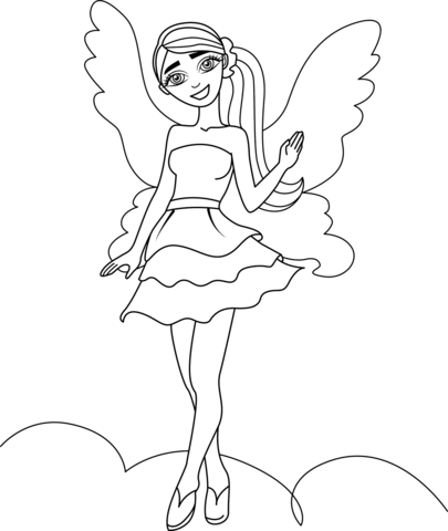 Barbie Fairy Coloring Page